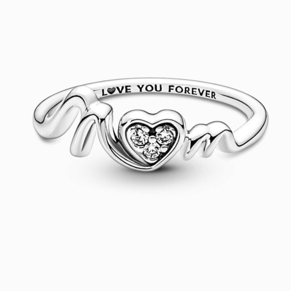 NIB Pandora Mom Pavé Heart Ring